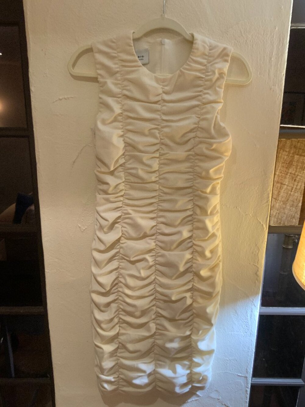 Akris Punto Ruched Bodycon Mini Dress Ivory Cream Size 4